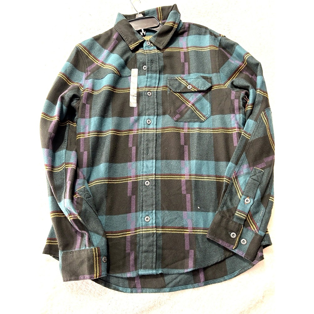 Howler Brothers Men's Harker's Flannel Shirt Backdrop Plaid Phantom Blue M (R2)